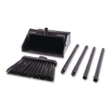 Dust Pans | Carlisle 36141503 11.8w x 36h Duo-Pan Upright Dust Pan and Broom with 24.5 in. Handle - Black image number 1