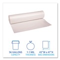 Low-Density Trash Bags | Boardwalk X8647SCKR01 43 in. x 47 in. 1.1 mil 56 gal Low Density Repro Can Liners - Clear (100/Carton) image number 2
