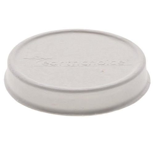 Food Containers & Lids | Pactiv Corp. LMC81216ECBB 4 in. EarthChoice PFAS-Free Compostable Sugarcane Soup Cup Lid - White (500/Carton) image number 0