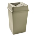 Waste Receptacle Lids | Rubbermaid Commercial FG266400BEIG 20.13 in. Plastic Untouchable Square Swing Top Lid - Beige image number 5