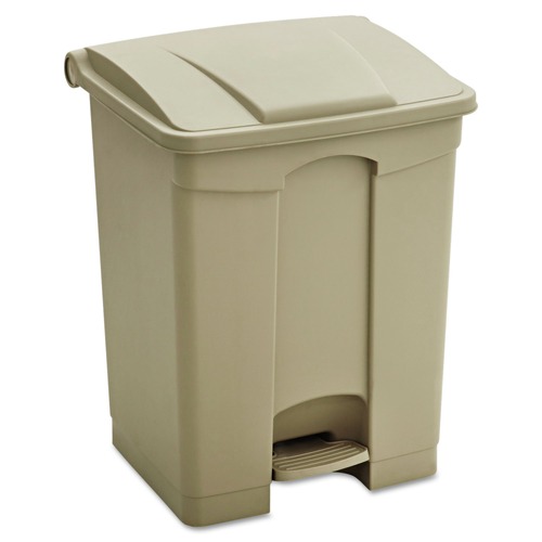 Indoor Waste Receptacles | Safco 9922TN 17 Gallon Large Capacity Plastic Step-On Receptacle - Tan image number 0
