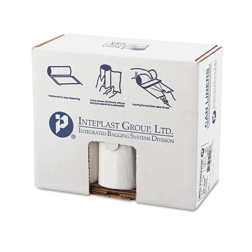 Low-Density Trash Bags | Inteplast Group WSL3339XHW 33 in. x 39 in. 33 Gallon 0.8 mil Low-Density Commercial Can Liners - White (150/Carton) image number 0