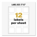 Perforated Roll & Hand Towels | Avery 60506 UltraDuty 2 in. x 2 in. GHS Chemical Waterproof and UV Resistant Labels - White (50/Box) image number 4