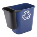 Indoor Waste Receptacles | Rubbermaid Commercial FG295073BLA Rectangular Saddle Basket Recycling Bin - Black image number 2