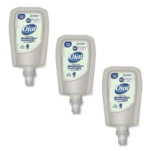 Hand Sanitizers | Dial Professional 19029 1.2 Liter Bottle Antibacterial Gel Hand Sanitizer Refill for FIT Touch Free Dispenser - Fragrance-Free (3/Carton) image number 0