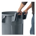 Indoor Waste Receptacles | Rubbermaid Commercial 2131929 BRUTE 44 gal Plastic Vented Wheeled Container - Gray image number 4