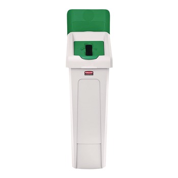 Rubbermaid Commercial 2185054 Slim Jim Recycling Station Kit 1-Stream Paper 23 gal Plastic Green/Gray