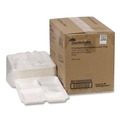 Perforated Roll & Hand Towels | Pactiv Corp. MC58000SBB Compostable Fiber Blend School Lunch Tray, 10 x 8 x 1, White, 240/Carton image number 0