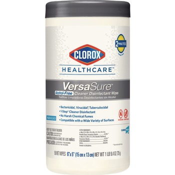 Clorox Healthcare 31758 VersaSure 6 in. x 5 in. 1-Ply Cleaner Disinfectant Wipes - Fragranced White