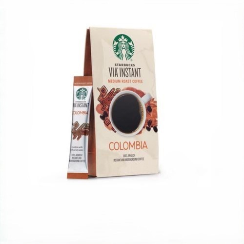 Coffee - Caffeinated | Starbucks 12407839 1.4 oz. Packet VIA Ready Brew Coffee - Colombia (8/Pack) image number 0