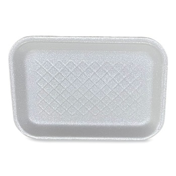 GEN 2SWH 8.5 in. x 6 in. x 0.7 in. #2S Meat Trays - White (500/Carton)