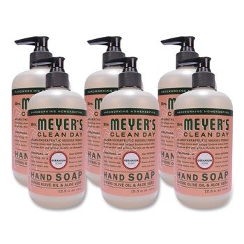 Mrs. Meyer's SJN391525 12.5 oz. Geranium Clean Day Liquid Hand Soap (6/Carton)
