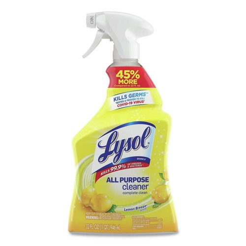 Disinfecting & Cleaning Solutions | LYSOL Brand 19200-75352 32 oz. Spray Bottle Ready-to-Use All-Purpose Cleaner - Lemon Breeze image number 0