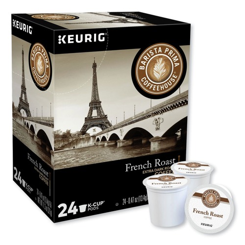 Coffee - Caffeinated | Barista Prima Coffeehouse 5000330092 French Roast K-Cups Coffee Pack (24/Box) image number 0