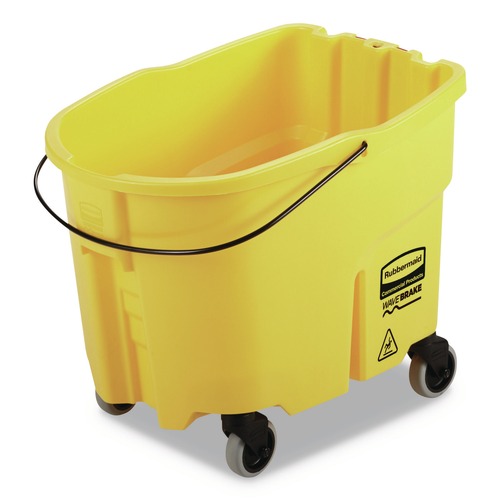 Buckets & Wringers | Rubbermaid Commercial 2064914 WaveBrake 2.0 8.75 gal Plastic Bucket - Yellow image number 0