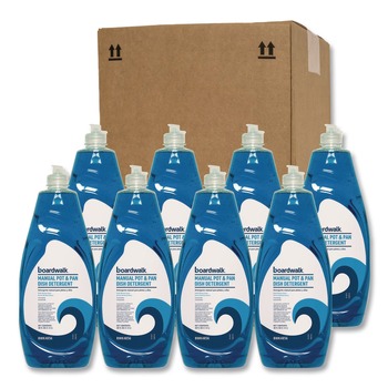 Boardwalk BWK4856 38 oz Manual Pot and Pan Dish Detergent - Fresh Breeze Scent (8/Carton)