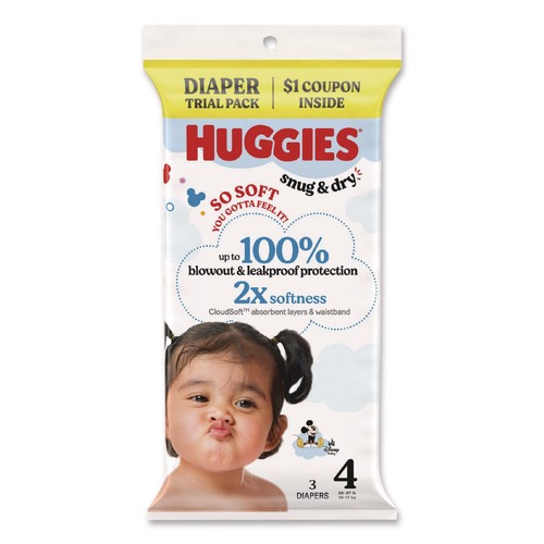 Diapers | Kimberly-Clark 57030 Snug and Dry Size 4 22 lbs to 37 lbs Disney Design (3 Diapers/Pack, 30 Packs/Carton) image number 0