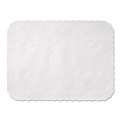 Placemats | Hoffmaster TC8704472 14 in. x 19 in. Anniversary Embossed Scalloped Edge Tray Mat - White (1000/Carton) image number 0