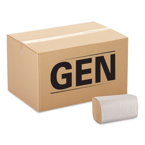 Perforated Roll & Hand Towels | GEN GENSF5001K 1-Ply 9 in. x 9.25 in. Single-Fold Paper Towels - Kraft (334/Pack, 12 Packs/Carton) image number 0