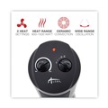 Facility Heaters | Alera ALEHECT17 7.37 in. x 7.37 in. x 17.37 in. 1,500 Watts Mini Tower Ceramic Heater - Black image number 4
