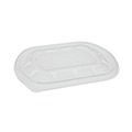 Food Containers & Lids | Pactiv Corp. YCN8462S00D0 8.13 in. x 6.5 in. x 0.38 in. ClearView MealMaster Plastic Medium Flat Lid with Fog Gard Coating - Clear (252/Carton) image number 2