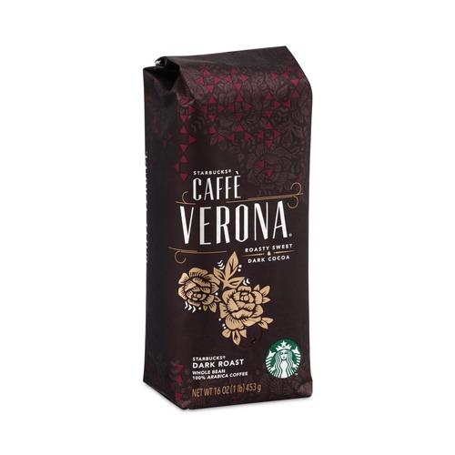 Coffee - Caffeinated | Starbucks 12411949 1 lb Bag Whole Bean Coffee - Caffe Verona image number 0