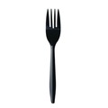 Disposable Forks | Boardwalk BWKFORKBLPPIW Mediumweight Wrapped Polypropylene Plastic Fork Cutlery - Black (1000/Carton) image number 2