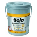 Perforated Roll & Hand Towels | GOJO Industries 6396-06 10.5 in. x 12 in. 2-Ply Hand Cleaning Scrubbing Towels - Silver/Yellow (6/Carton) image number 1