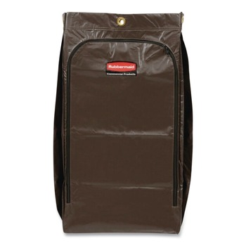 FURNITURE CART ACCESSORIES | Rubbermaid Commercial 1966885 17 in. x 33 in. 25-Gallon Zippered Vinyl Cleaning Cart Bag - Brown