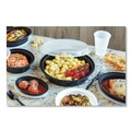 Food Containers & Lids | Pactiv Corp. OC06B Newspring VERSAtainer 5.7 in. x 4 in. x 1.1 in. 6 oz. Plastic Microwavable Containers - Oval Black/Clear (150/Carton) image number 3