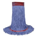 Mop Heads | Nexstep Commercial Products 97157 MaxiClean Loop-End Mop, Cotton/Synthetic, 24 oz, Blue image number 0