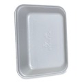Food Containers & Lids | GEN 8PWH 10.8 in. x 8.82 in. x 1.5 in. #8P Meat Trays - White (200/Carton) image number 2