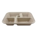 Food Containers & Lids | World Centric TR-SC-BB-LFS 5-Compartment 12 in. x 9.5 in. x 2 in. Bento Box Paper Fiber Containers - Natural (300/Carton) image number 0