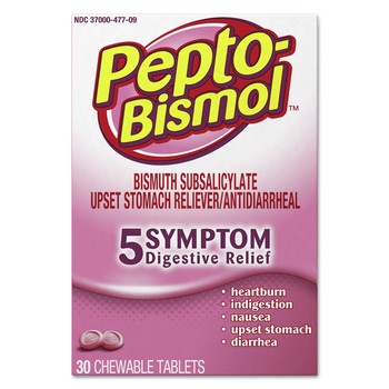 Pepto-Bismol 03977BX Chewable Tablets - Original Flavor (30/Box)