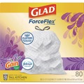 Drawstring & Kitchen Bags | Glad 78902 OdorShield 24 in. x 27.38 in. 13 Gallon Tall Kitchen Drawstring Bags - White/Lavender Breeze Scent (80/Box) image number 1