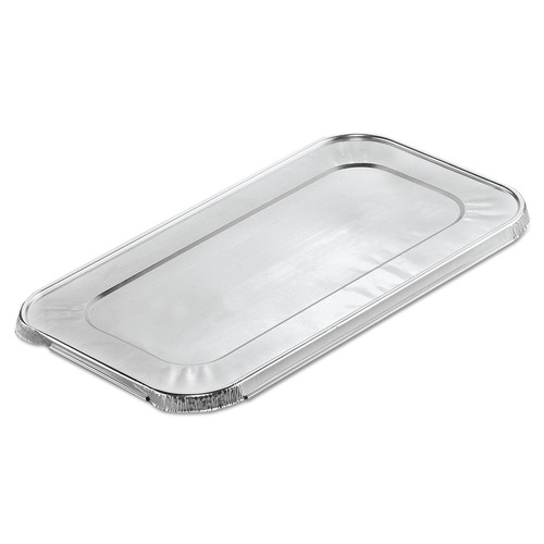 Steam Table Parts | Handi-Foil HFA 403025 6.4 in. x 12.7 in. x 0.5 in. Steam Pan Foil Lids for One-Third Size Pan (200/Carton) image number 0
