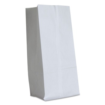 Ross & Wallace Paper Products 120316500PK/BL 7.75 in. x 4.75 in. x 16 in. #16 Size Grocery Paper Bags - White (500/Bundle)