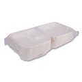 Food Containers & Lids | Eco-Products EP-HC93NFA Vanguard 9 in. x 9 in. x 3 in. 3-Compartment Renewable and Compostable Sugarcane Clamshells - White (200/Carton) image number 6