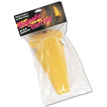 DOORSTOPS | Master Caster 00967 Giant Foot 3.5 in. W x 6.75 in. D x 2 in. H No-Slip Rubber Wedge Magnetic Doorstop - Yellow