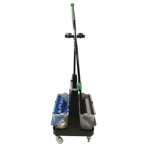 Buckets & Wringers | Unger UNGCLBK1 1.5 gal. OmniClean Dual Bucket Kit - Black/Blue/Gray image number 0