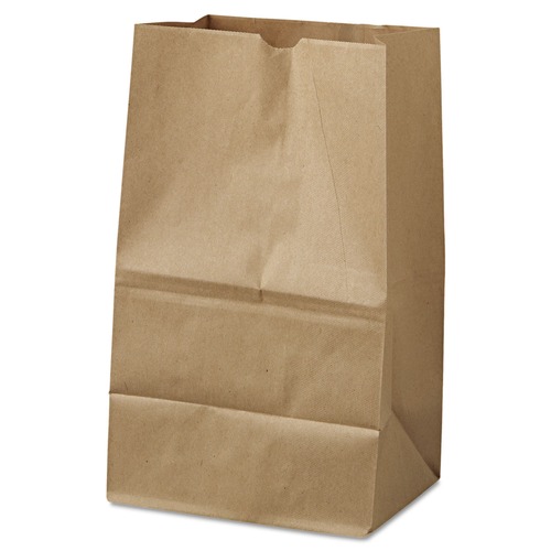 Grocery Bags | Ross & Wallace Paper Products 100321500PK/BL 8.13 in. x 5.88 in. x 12.5 in. #20 Squat Size Grocery Paper Bags - Kraft (500/Bundle) image number 0