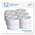 Toilet Tissues | Scott 07005 Essential 3.75 in. x 2300 ft. Septic Safe Coreless JRT - White (12 Rolls/Carton) image number 1
