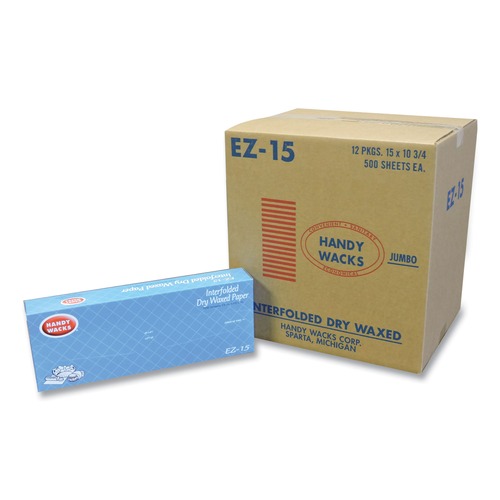 Paper Wraps | Handy Wacks EZ15 10.75 in. x 15 in. Interfolded Dry Waxed Paper Deli Sheets (12/Carton) image number 0