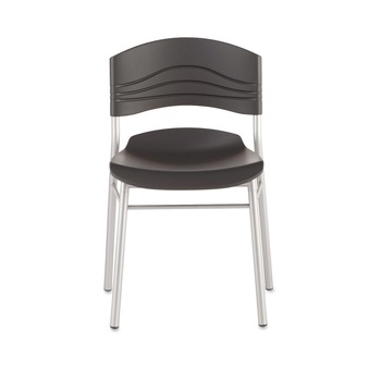 Iceberg 64517 18 in. Seat Height Supports Up to 225 lbs. CafeWorks Chair - Graphite Seat/Back, Silver Base (2/Carton)