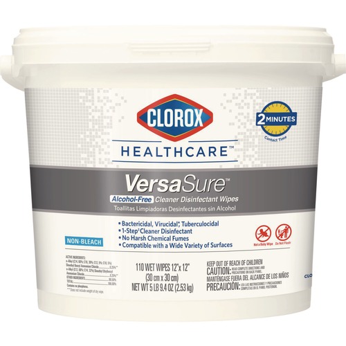 Cleaning Cloths & Wipes | Clorox Healthcare 31759 VersaSure 12 in. x 12 in. 1-Ply Cleaner Disinfectant Wipes - Fragranced White image number 0