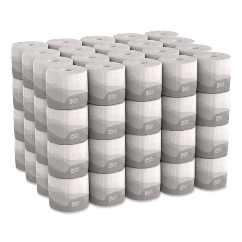 Floor Dusters & Accessories | Georgia Pacific Professional 19881/01 1-Ply Pacific Blue Basic Embossed Septic Safe Bathroom Tissue - White (80 Rolls/Carton) image number 0