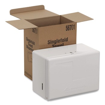 Georgia Pacific Professional 56701 11.63 in. x 6.63 in. x 8.13 in. Space Saver Steel Singlefold Towel Dispenser - White