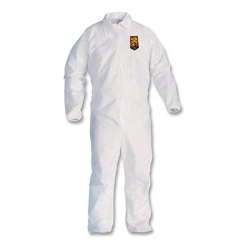 SAFETY APPAREL | Ansell KCC44312 A40 Coveralls with Zipper Front and Elastic Wrists and Ankles - Medium/White (25/Carton)