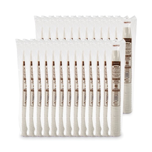 Cups | Dart DWTG8W Thermoguard 8 oz. Insulated Paper Hot Cups - White Sustainable Forest Design (1000/Carton) image number 0
