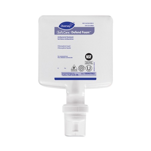 Soap Refills | Diversey Care 100907902 1.2 Liter Refill Fragrance-Free Soft Care Defend Foam Handwash (6/Carton) image number 0